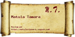 Matula Tamara névjegykártya